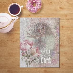 Pointe Your Toes Dance Life Ballerina Floral ジグソーパズル