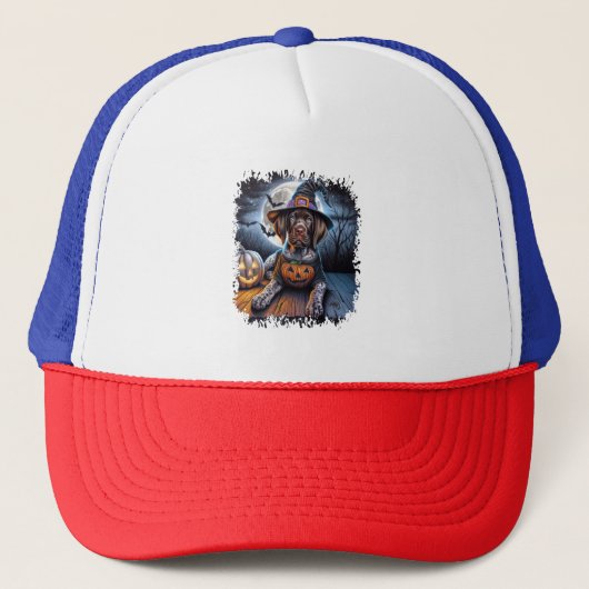 Pointer Dog Halloween Square キャップ (正面)