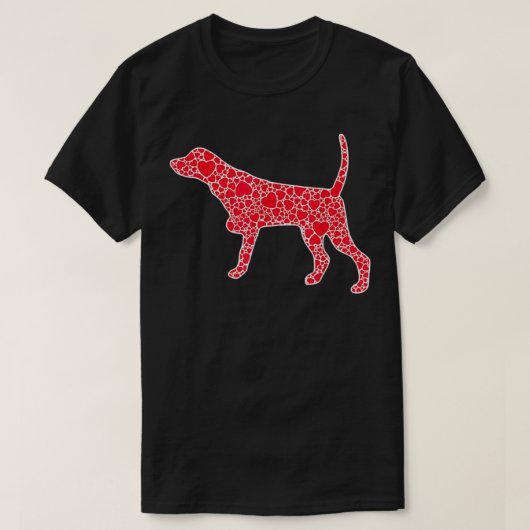 Pointer Hearts Valentine's Day Dog Pet Lover Girl Tシャツ (デザイン正面)