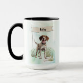 Pointer Watercolor Personalized Dog マグカップ (左)