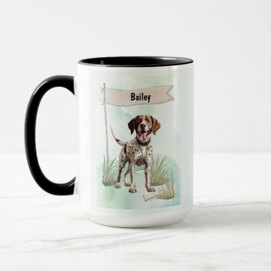 Pointer Watercolor Personalized Dog マグカップ (左)