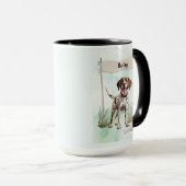 Pointer Watercolor Personalized Dog マグカップ (正面右)