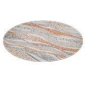 Pointillism Wavy Polka:可愛いドードルテキスタイル カッティングボード (角)