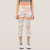 Pointillism Wavy Polka：可愛いドードルテキスタイル カプリレギンス (正面)