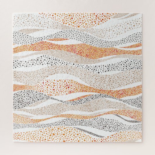 Pointillism Wavy Polka:可愛いドードルテキスタイル ジグソーパズル (縦)