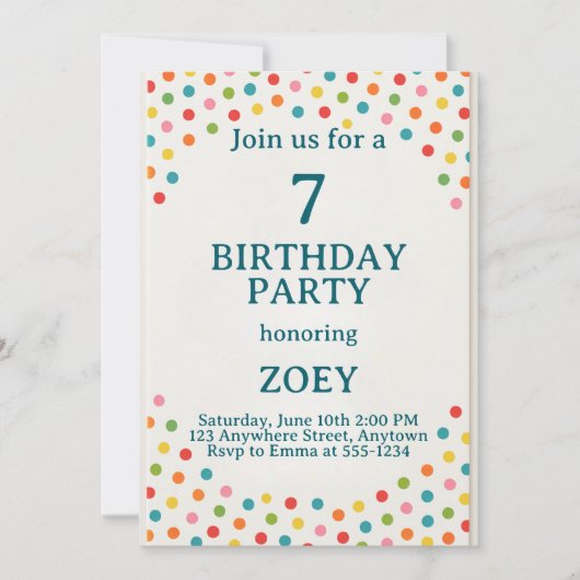 Points Birthday Party  招待状 (正面)