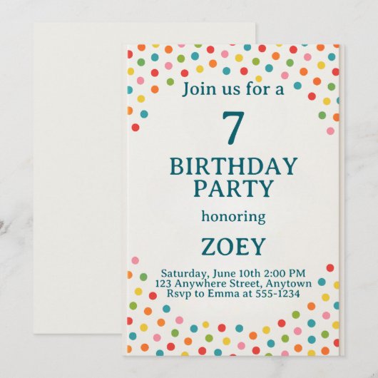 Points Birthday Party  招待状 (正面/裏面)