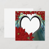 PointsettiaHeartフォトカパーソナライズされたード シーズンカード (正面/裏面)