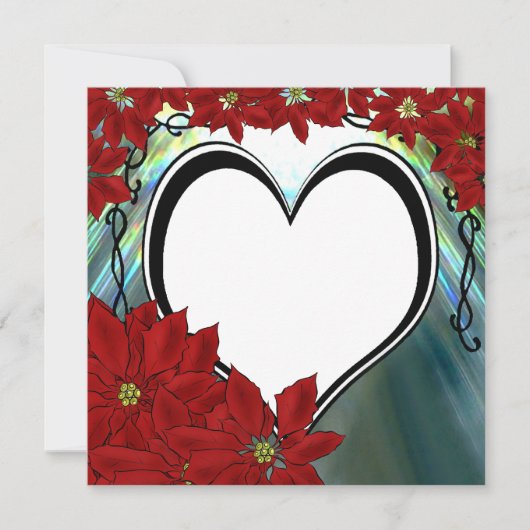 PointsettiaHeartフォトカパーソナライズされたード シーズンカード (正面)
