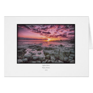 Poipuの日没の空白のなカード