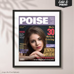 Poise Magazine表紙テンプレート30th Birthday Gift ポスター<br><div class="desc">ハートで若い女性たちにとってパーソナライズされた、このポイズ誌30thバースデーポスターは華やかでよくはしゃぐ画期的なポスターと祝している。アイコインスパイアニック映画のマガジンカバーによカスタムり、このポスターはバースデースターを真のカバーモデルに変換し、彼女の輝きとスタイルを取り込むユニーク。思慮深い贈り物やシックなパーティー装飾として完璧なこの優れたポスターは、30歳の誕生日お祝いにハリウッドの優雅さのtouchをもたらす。写真のバックドロップ、パーティーディスプレイ、または大切にする記念品として理想的！</div>