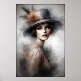 Poised Beauty In 1940s Vintage Style ポスター