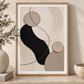 Poised Circles | Minimal Abstract Plaster Art Prin ポスター