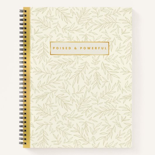 Poised & Powerful Ivory and Gold Spiral Notebook ノートブック (正面)