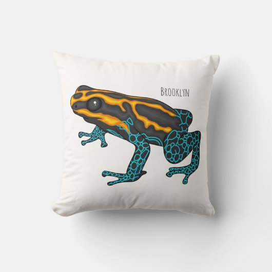 Poison dart frog cartoon illustration クッション (正面)
