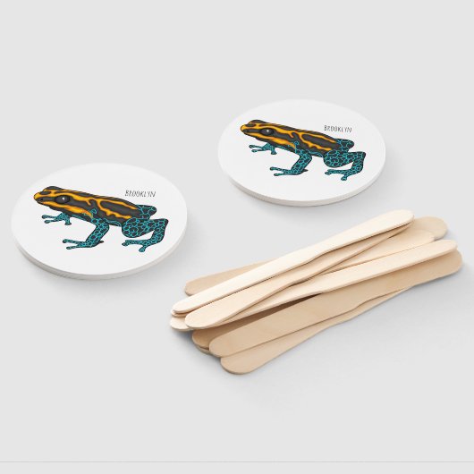 Poison dart frog cartoon illustration  ハンドファン (組立なし)