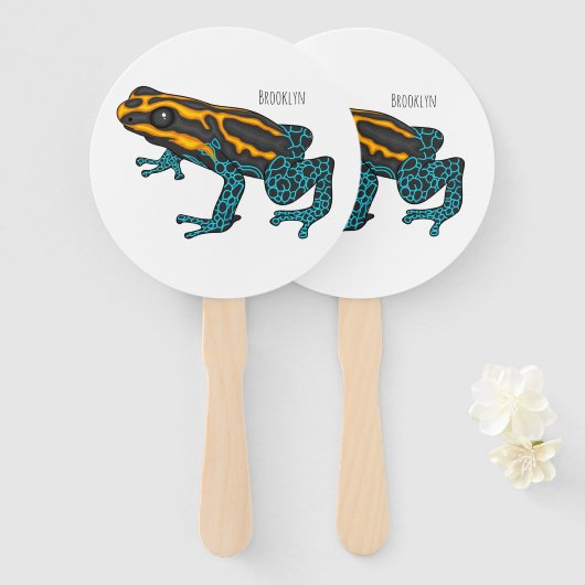 Poison dart frog cartoon illustration  ハンドファン (正面&裏面)