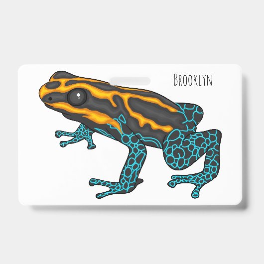 Poison dart frog cartoon illustration  バッジ (正面)