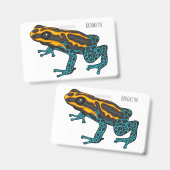 Poison dart frog cartoon illustration  バッジ (正面＆裏面)