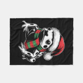 Poison Dart Frog Xmas Santa Hat Scarf Christmas Co フリースブランケット (正面(横))