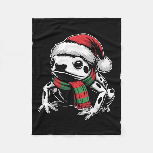 Poison Dart Frog Xmas Santa Hat Scarf Christmas Co フリースブランケット (正面)
