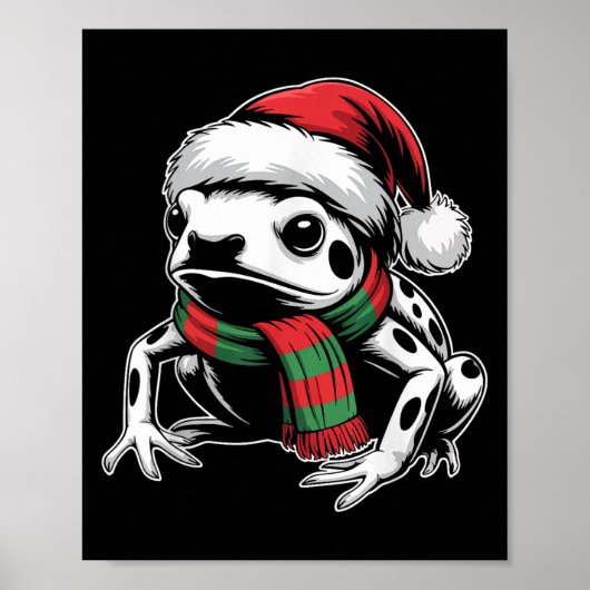 Poison Dart Frog Xmas Santa Hat Scarf Christmas Co ポスター (正面)