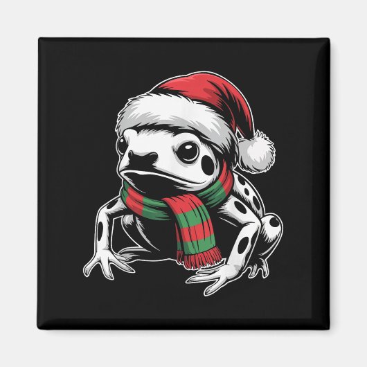 Poison Dart Frog Xmas Santa Hat Scarf Christmas Co マグネット (正面)