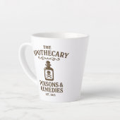 Poisons & Remedies Latte Mug – Apothecary-Style カフェラテマグ (左アングル)