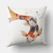 🐟 Poisson Koi en Aquarelle : Harmonie en Mouvemen クッション (裏面)