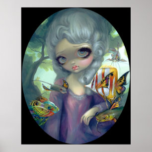 Poissons Volants Le Portrait ART PRINTのロココの魚 ポスター