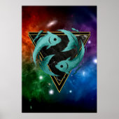 Poissons Zodiaque Cadeau Astrologie ポスター (正面)
