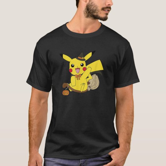 Pok mon Halloween Pikachu Cute Witch Costume  Tシャツ (正面)