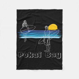 Pokai Y Surfing Beach Surf Guy Girl  フリースブランケット