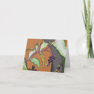 Pokeberryの在来植物のメッセージカード カード