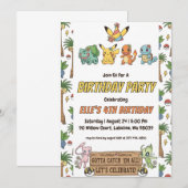 Pokémon Birthday Invitations 招待状 (正面/裏面)
