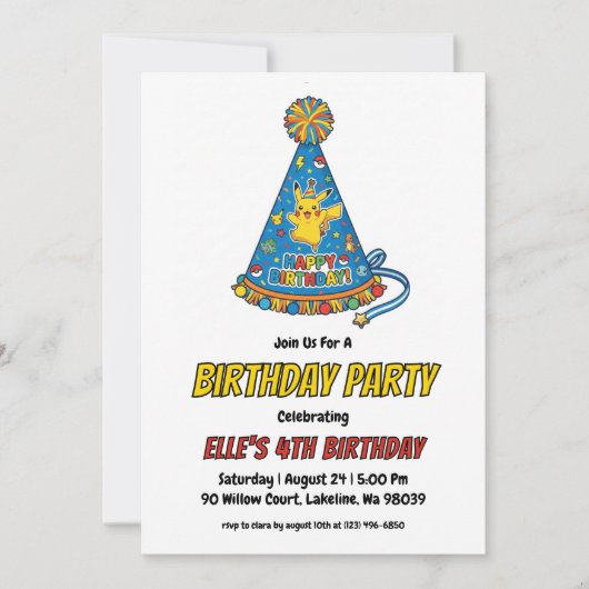 Pokémon Birthday Invitations 招待状 (正面)