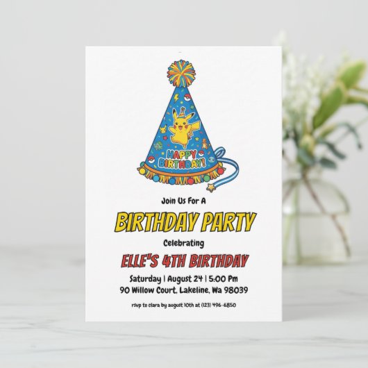 Pokémon Birthday Invitations 招待状 (スタンド正面)