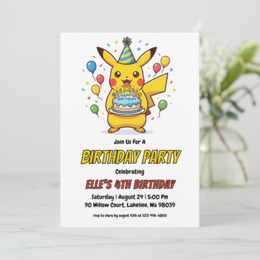 Pokémon Birthday Invitations 招待状 (スタンド正面)