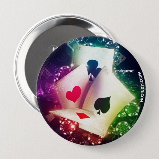 Poker 缶バッジ (正面&裏面)