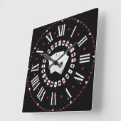 Poker Ace Of Spades With Roman Numerals スクエア壁時計 (傾斜)