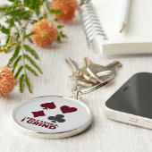 "Poker Card Symbols Keychain – Stylish Spades, Hea キーホルダー (側面)