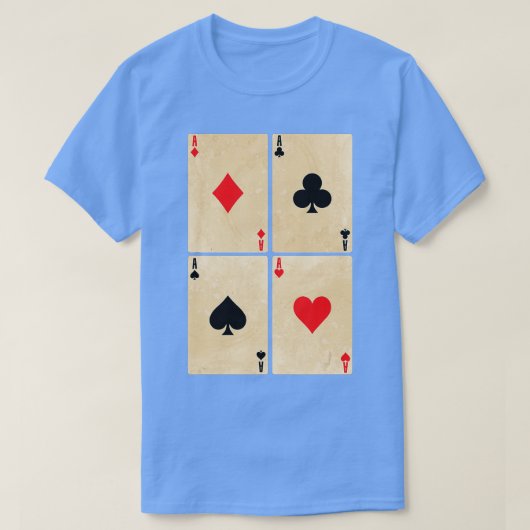 Poker Cards Aces Diamonds Spades Cross Hearts  Tシャツ (デザイン正面)