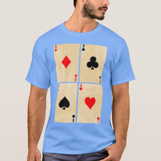Poker Cards Aces Diamonds Spades Cross Hearts  Tシャツ