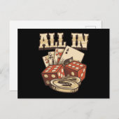 Poker Cards Chips Casino Gambling Player Game Gift ポストカード (正面/裏面)