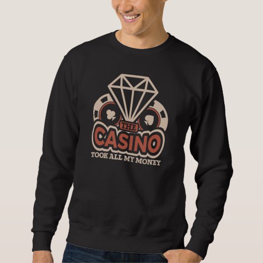 Poker Casino Poker Player Gambling Roulette Playin スウェットシャツ (正面)