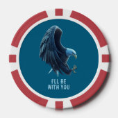 Poker Chip Bald Eagle Heart Custom Quote Loyalty 1 ポーカーチップ (正面)