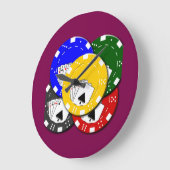 Poker Chip  Large Clock ラージ壁時計 (傾斜)