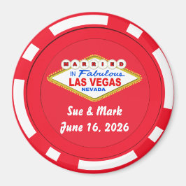 Poker Chip Magnet Married in Las Vegas マグネット