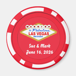 Poker Chip Magnet Married in Las Vegas 2022 マグネット