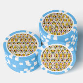 Poker chips with a vibrant floral pattern ポーカーチップ (積み重ね)